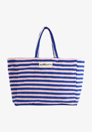 Bongusta - Naram Weekend Bag Dazzling blue & rose (wide stripe)